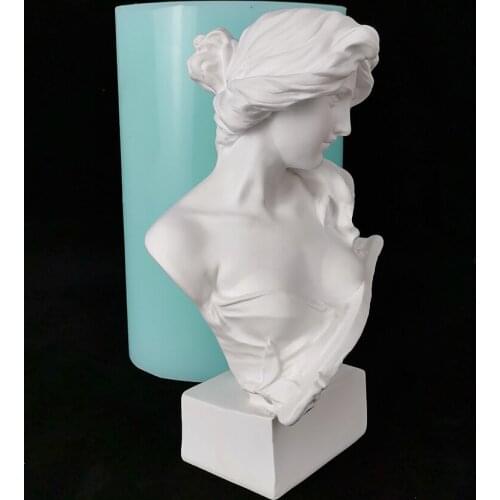 PRZY Woman Portrait Plaster Mold Handmade Humanoid Sculpture Cement Mould Concrete Home Decoration Silicone Resin Clay Molds