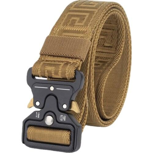 Casual Mens Nylon Belt Quick Release Metal Buckle Canvas Cowboy Pants Belts Military Army Tactical Training Belts Male Strap