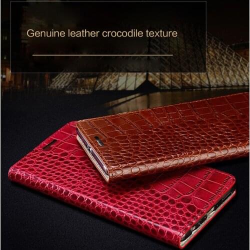 Luxury Crocodile Texture Genuine Leather phone case for Sony Xperia a2 Flip phone protection Case All Hand made Phone Case