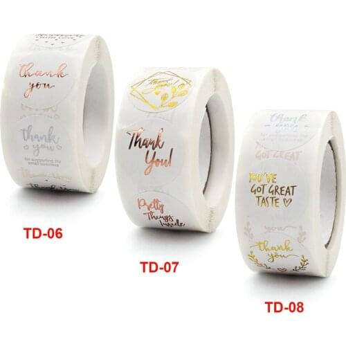 Roll hot color gold thank you sticker business gift decoration envelope seal sticker
