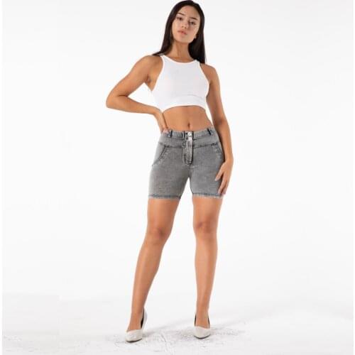 Shascullfites Melody Sports Shorts Gray Women Yoga Plus Size Bermuda Short Best Gym Slimming Push Up Shorts