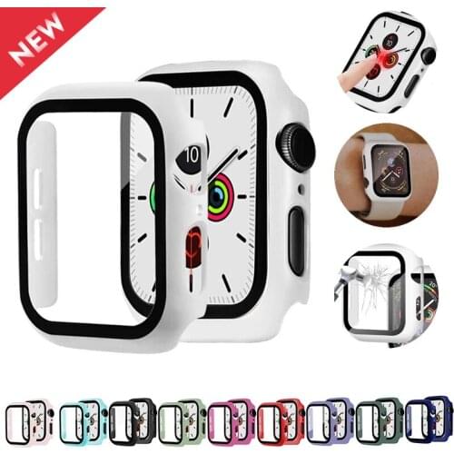 Glass+case For Apple Watch serie 6 5 4 3 SE 44mm 40mm iWatch Case 42mm 38mm bumper Screen Protector+cover apple watch Accessorie