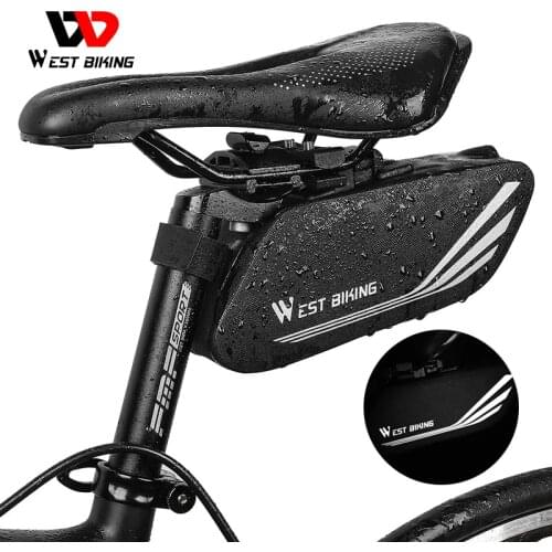 WEST BIKING Bike Bag Cycling Rear Seat Tail Bag Waterproof Seatpost Pannie Bag Bike Accessories Reflective Bicycle Saddle Bags