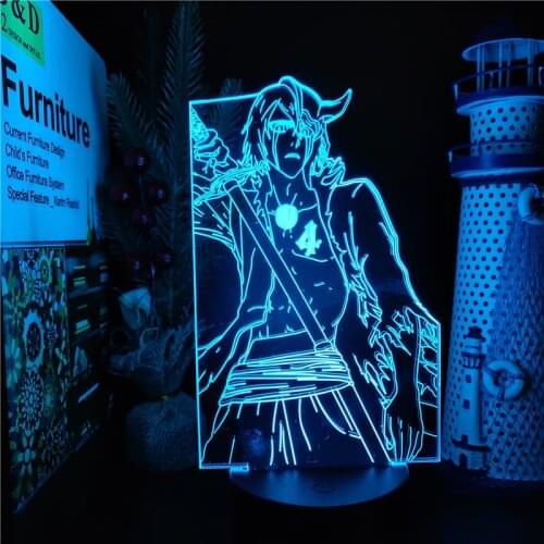 BLEACH Ulquiorra Cifer 3D LED Night Light Japanese Anime Illusion Lamp Multi Color Changing Lampara Bedroom Home Decor Kid Lampe