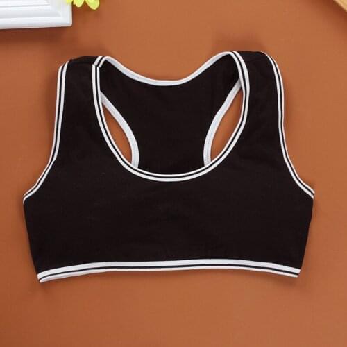 5pc/lot Training Bras Girl Teens Underwear Solid Color Sport Young Racerback Training Crop Detachable