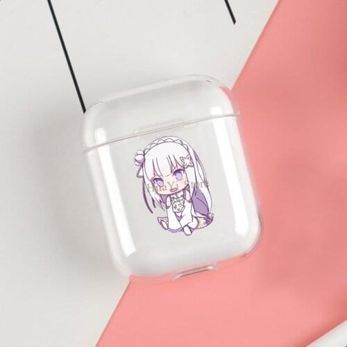 Re Zero Emilia Chibi Soft TPU Case For Apple Airpods 1/2 Protective Cases Bluetooth Wireless Earphone Cover