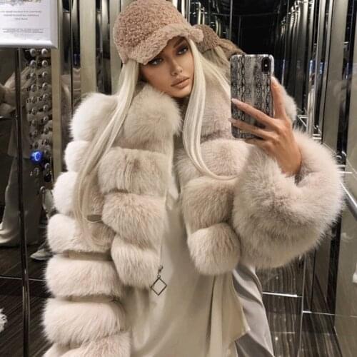 Faux Mink Fur Strip Sewed Coat Turn Down Collar Faux Fur Jacket Imitation Fox Hair Long Sleeve Stitching Female Cardigan Tops