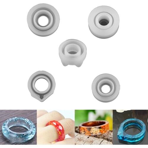 1Pcs 5Style Rings Epoxy Resin Molds Mixed Size Silicone Casting Mould Tool For DIY Jewelry Making Pendant Supplies Accessories
