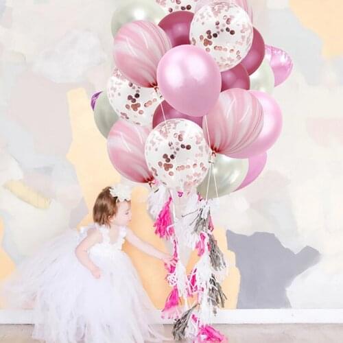 15pcs Agate Marble Balloon Gold Confetii Balloon Baby Shower Birthday Party Decoration Wedding Valentines Day Supplies Decor