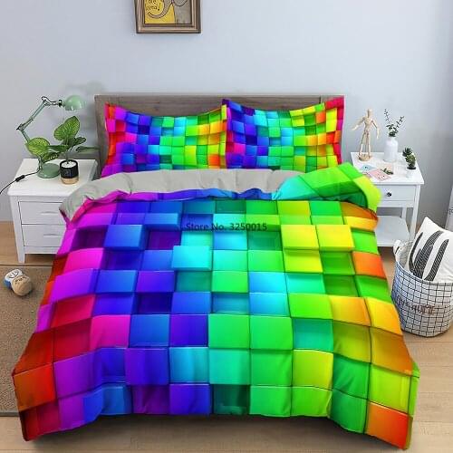 3D-priting Rainbow Swirl Printed Colorful Bedding Sets Modern Geometric Twin Queen King Size Microfiber Bed Duvet Cover For