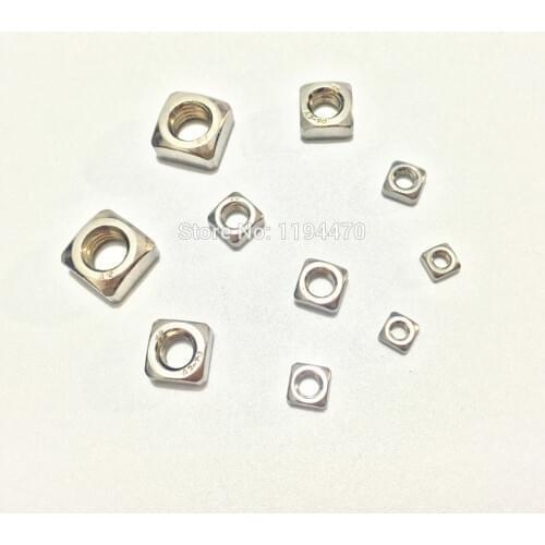 5-100pcs M3 M4 M5 M6 M8 M10 Metric DIN557 A2-70 304 Stainless Steel Square Nut Fastener Nut Screw Nut