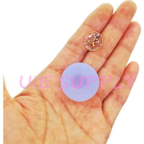 BYL455U 13.9mm Small Round Cabochon Silicone Mold for Resin Necklace Earrings Making Clay Craft Fondant Cake Decoration DIY