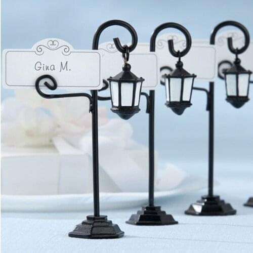 Wedding name card holder Bourbon Street Streetlight Place Card holder Tableware Dinnerware Sets party Decoration 100pcs/lot