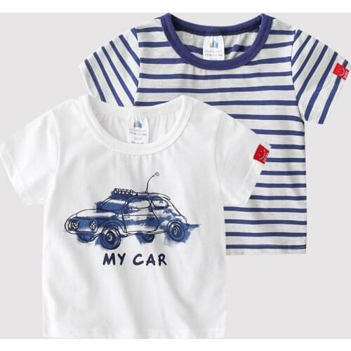 Baby round Neck T-shirt 2021 Summer New Boys' Clothing Childrens Short Sleeve Top