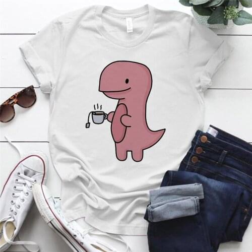 Women Graphic Small Dinosaur Cartoon Animal Cute Clothing Summer Lady Clothes Tops Tees Print Female Tshirt Casual T-Shirt