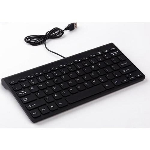 Computer Gaming Keyboard Mini Ultra Slim Wired Keybord With USB Cable Small Portable Ergonomic Gamer Keypad For PC Laptop Mac