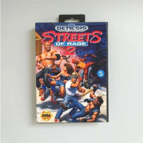 Streets of Rage 2 - USA Cover With Retail Box 16 Bit MD Game Card for Sega Megadrive Genesis Video Game Console