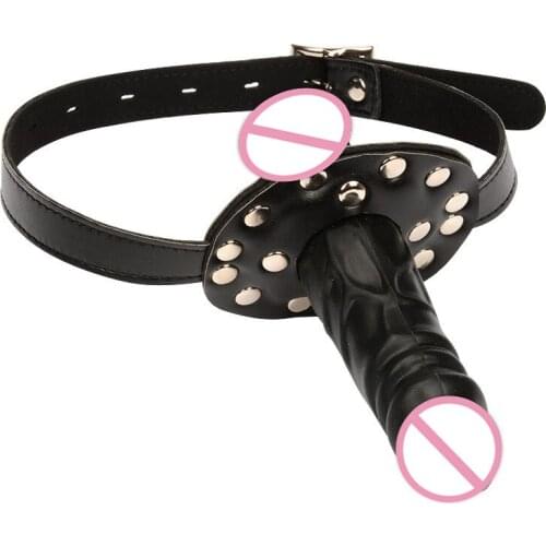 Silicone Dildo Gag Plug Mouth Gag Penis with Lock Leather Buckles Bondage Oral Sex SN-Hot