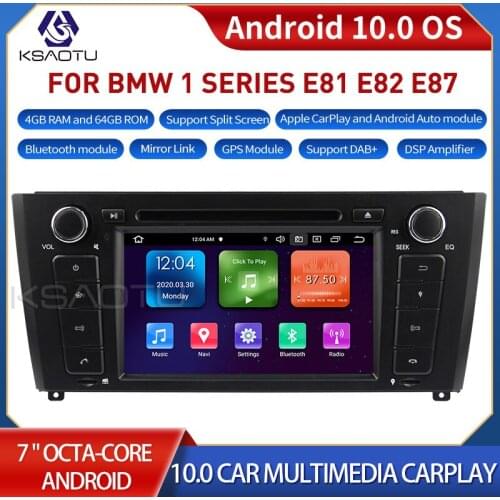 KSAOTU 7040 7" 8-Core Android 10.0 Car Stereo Carplay DSP DAB+ GPS WiFi USB DVB-T 4G TPMS Canbus OBD2 For BMW E81 E82 E87