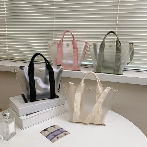 Summer Fashion Women Transparent Shoulder Crossbody Messenger Bag Ladies Beach Vacation Large Capacity Solid Color Tote Handbags