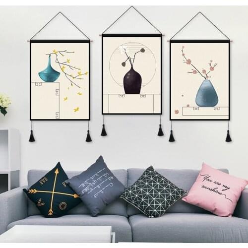 Nordic Background Cloth Living Room Decoration Painting Triple Hanging Tapestry Sofa Bedside Wall Cloth