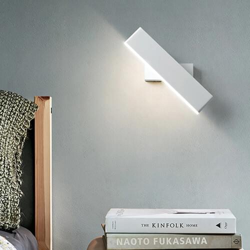 Nordic simple Aluminum LED Wall Lamp Modern Adjustable Lighting White Brown Wall light With switch Home sconce Stairway Bedside
