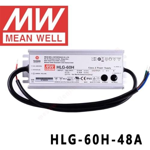 Original Mean Well HLG-60H-48A for Street/high-bay/greenhouse/parking meanwell 60W Constant Voltage Constant Current LED Driver