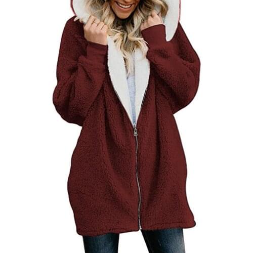 Mazefeng Elegant Faux Fur Coat Women Autumn Winter Warm Soft Zipper Fur Hoodies Female Plush Overcoat Casual Outwear Hooded