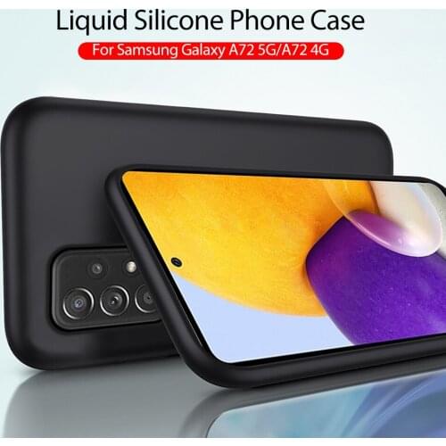 Full cover liquid silicone phone case for samsung galaxy a72 a 72 72a 5g 6.7" case anti-fall phone cover for sansung a72 case