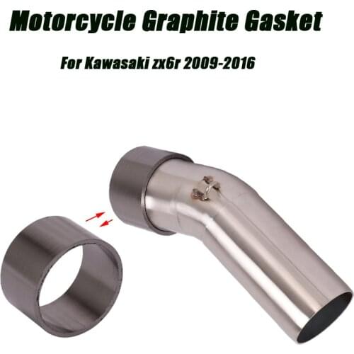 Motorcycle Link Tubes Connect Interface Graphite Gasket Reinforced Gap Gasket Lossless installation For Kawasaki zx6r 2009-2016