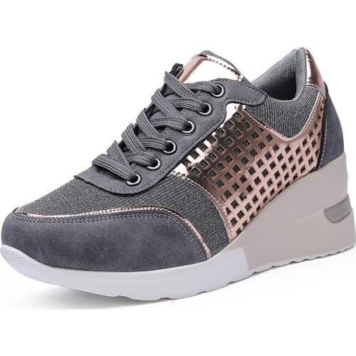 Womens Sports Casual Shoes Outdoor Slope with Lace-up Running Shoes