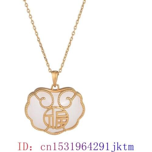 White Jade Ruyi Pendant Women Chinese Gemstone Fashion 925 Silver Necklace Natural Chalcedony Zircon Crystal Charm Jewelry