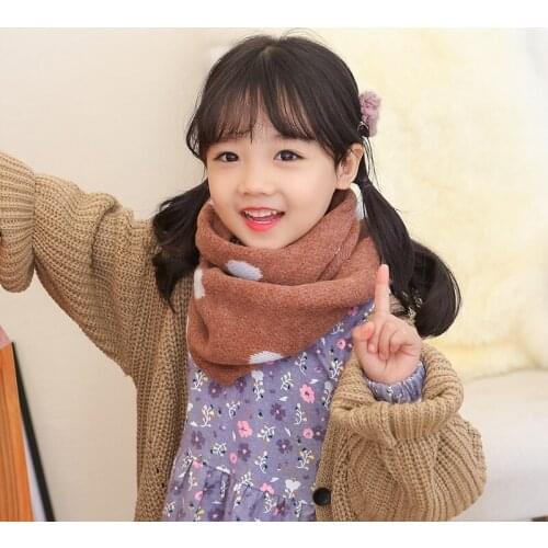 ZMAFOX children thermal scarf toddlers winter knitted neckkerchief baby boy girl O neck sleeve neck warmer kids scarves muffler