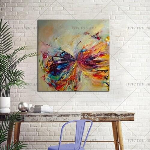 Gold Blue Butterfly Acrylic Painting on Canvas for Living Room Decoration Abstract Wall Art Pictures Texture Decor Quadro Caudro