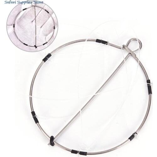 1pcs 6-Ring Portable Fishing Shrimp Crab Cast Trap Catch Crabs Tool Set