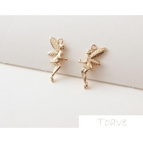 10pcs Elf Pendant Copper Maintains Color Electroplated Small Exquisite DIY Ear Stud Pendant