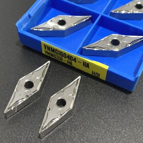 10PCS VNMG160404-AK H01/ VNMG160408-AK H01 carbide turning blade cnc external turning inserts for aluminum