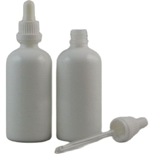 100ML 10pcs/lot High-end Glass DIY Essential Oil Storage Bottle,White Glass Dropper Bottle with White Dropper,Cosmetic Container