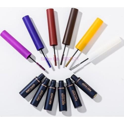 100pcs Ultra Thin Mascara Colorful Long Lasting Waterproof Not Blooming Natural Curling Eyelash Mascara Cosmetic