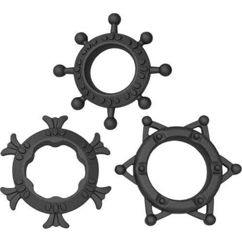 3PCS Silicone Cock Ring Delay Ejaculation Penis Ring Masturbator For Men Male Lock Cock Ring Prostate Massager Sex Toy For Adult