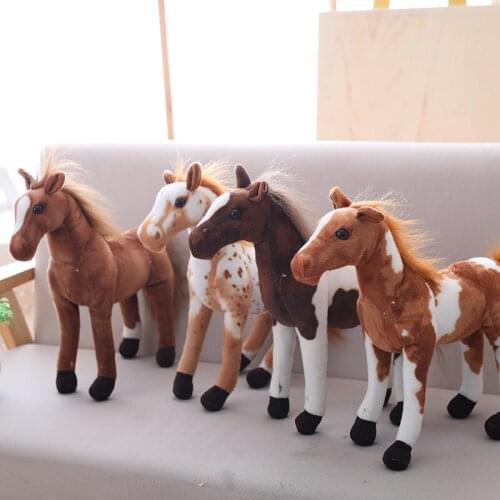 30-90cm Simulation Horse Plush Toys Cute Stuffed Animal Zebra Doll Soft Realistic Horse Toy Kids Birthday Gift Home Decoration