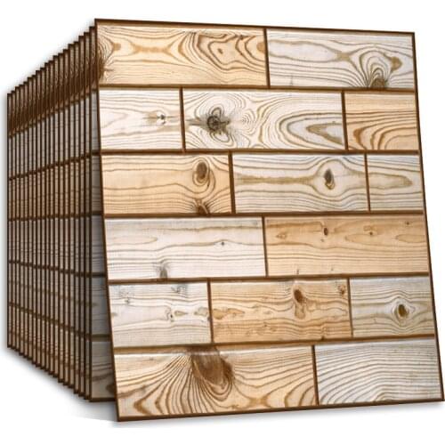 3d Wallpaper Peel and Stick Panels, Wood Effect Wall Decor Adhensive Wall Paper for Bathroom Kitchen Living Room Home Coverage