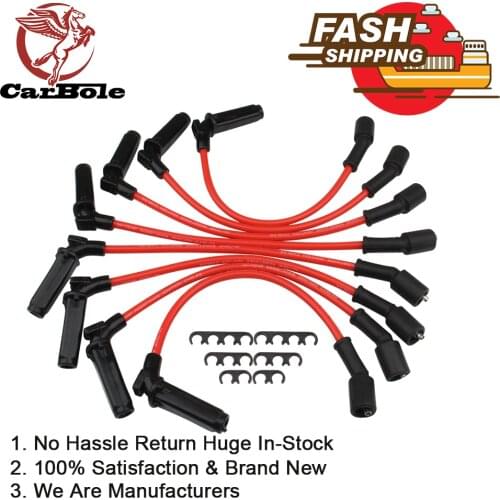 8Pcs 10.5 MM High Performance Spark Plug Wires For Cadillac CHEVY GMC Avalanche Silverado LS1 VORTEC 4.8L 5.3L 6.0L