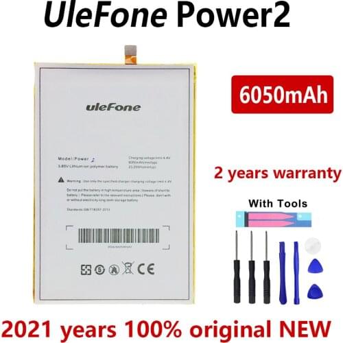 New 100% Original 6050mAh Phone battery For Ulefone Power 2 Mobile Phone Batteries Bateria With Gift Tools