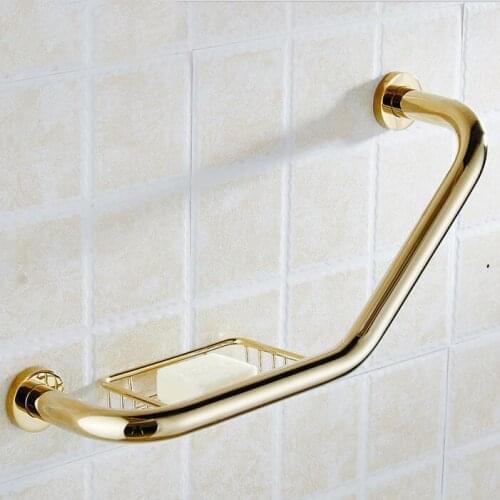 Free Shipping Gold brass bathroom armrest bathroom handle bathtub armrest handrail Grab Bars Luxury Hand bar Safety bar