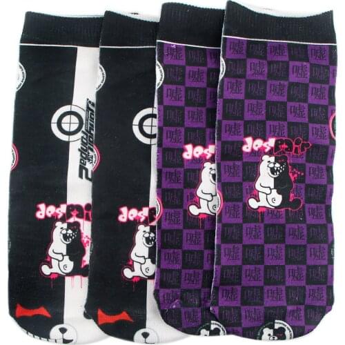 BG838 Dongmanli 1 Pair Anime Bear Summer Cartoon Socks Cute Animal Women Socks Funny Ankle Socks Women Invisible Sock