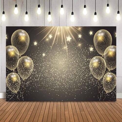 Glitter birthday party balloon backdrop happy birthday flash stars photo booth background studio womens birthday decorations