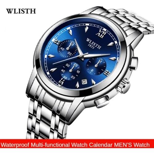 Mens Watch Steel Band Watch Mens Business Watch Waterproof Multi-function Watch Calendar Mens Watch