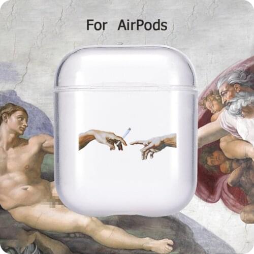 Earphone Case For Airpods 1 2 Case oil painting Painted Pattern Hard Case Coque Fundas For Airpods Case Cover