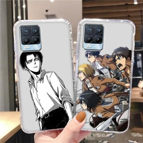 Funda Realme 8 Pro Case For Realme 7 Pro 5S 5i 6i C21 C17 C11 C20 V13 5G Q3i Capa Realme GT Neo Attack On Titan Clear TPU Covers